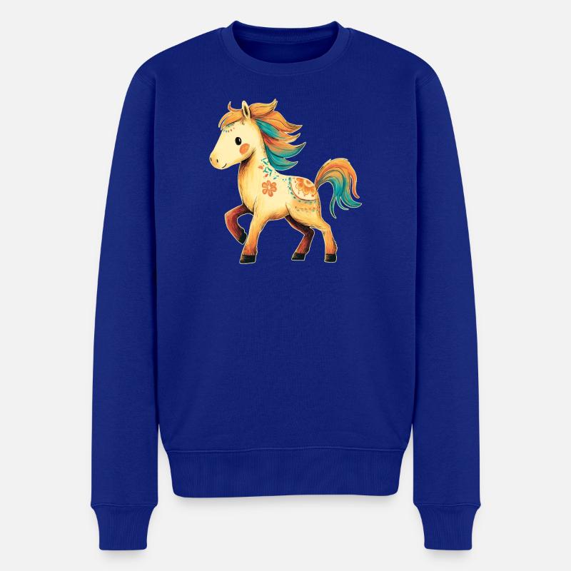 Heste Pony - Økologisk premium-sweatshirt til mænd - kongeblå