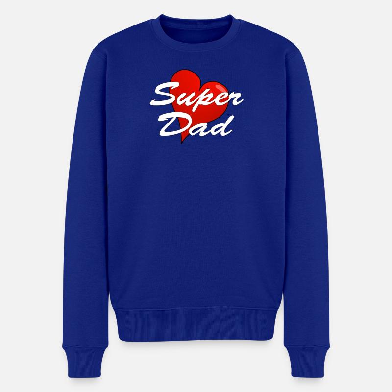 SUPER DAD - Männer Premium Bio Pullover - Royalblau