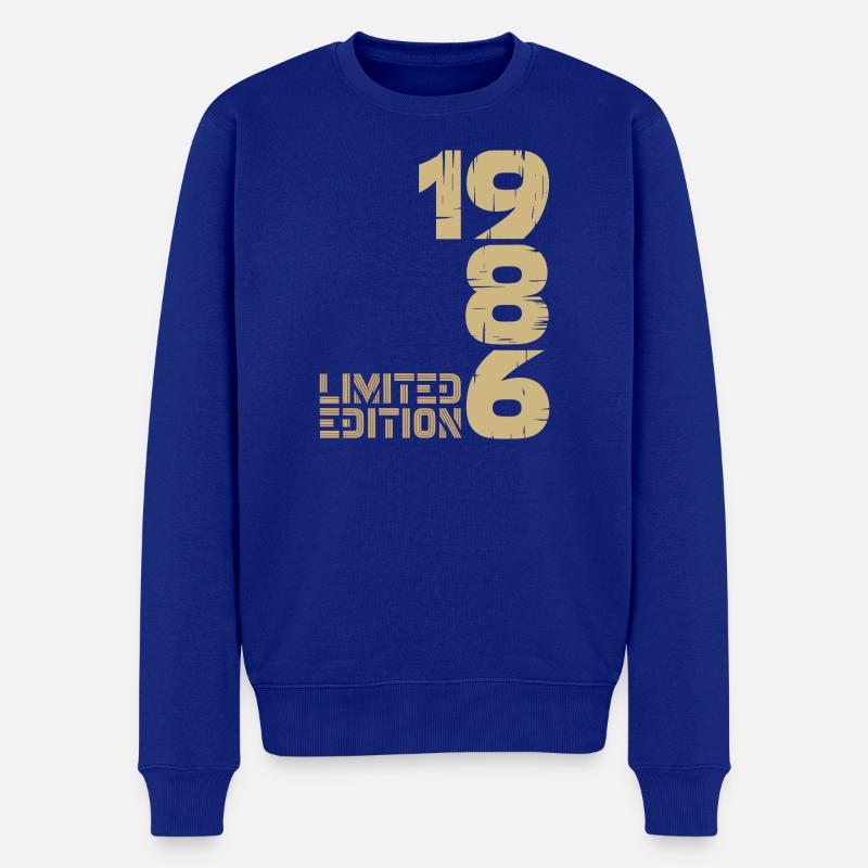 1986 Limited Edition Schriftzug 40. Geburtstag - Männer Premium Bio Pullover - Royalblau