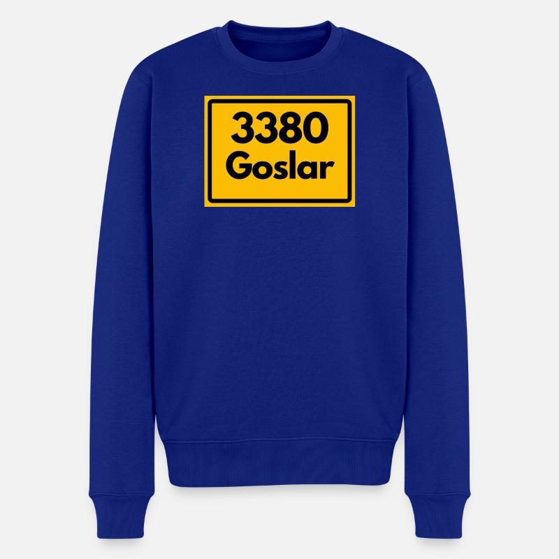 ALTE POSTLEITZAHL PLZ RETRO 3380 GOSLAR KAISERPFAL - Männer Premium Bio Pullover - Royalblau