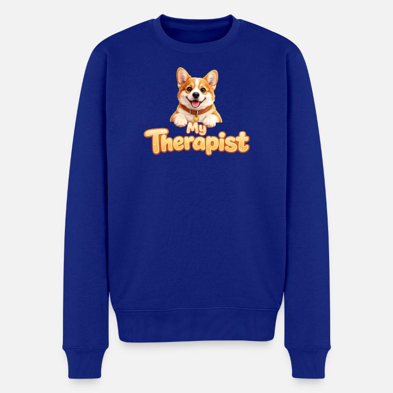 Corgi My Therapist - Männer Premium Bio Pullover - Royalblau
