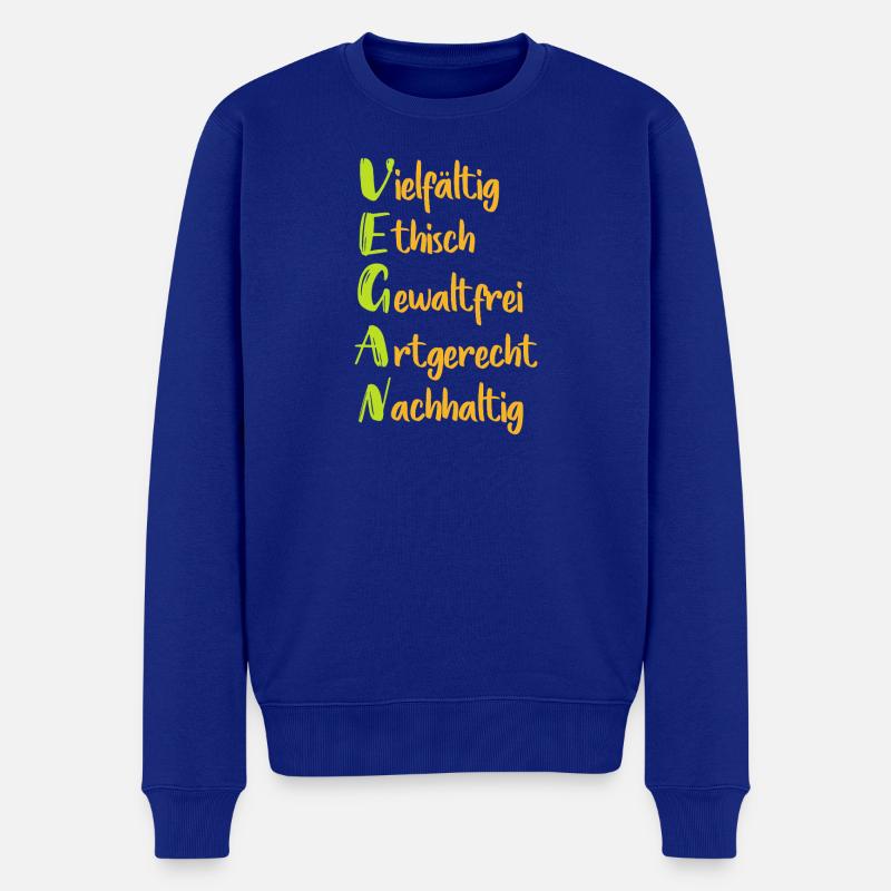 Vegane Werte: Vielfalt Ethik Nachhaltigkeit - Männer Premium Bio Pullover - Royalblau