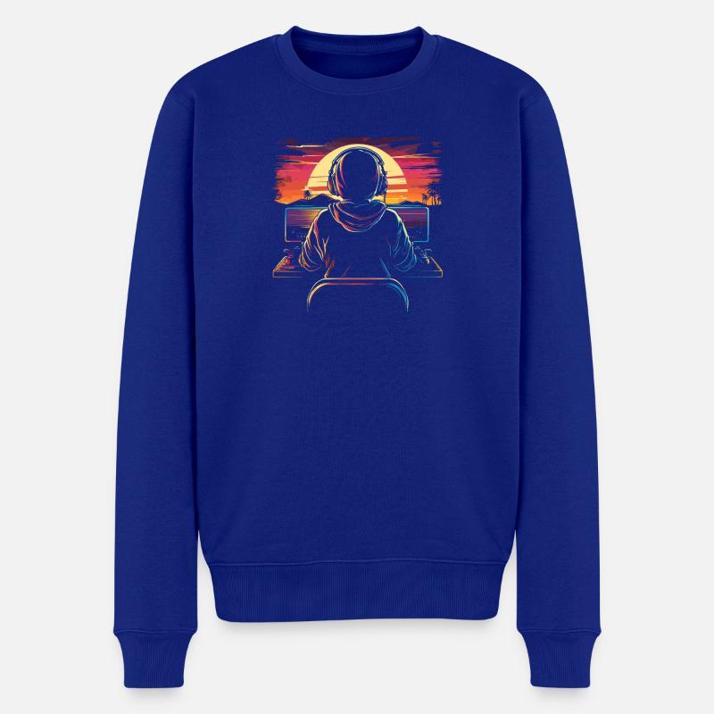 Gamer Synthwave - Pull Premium bio Homme - bleu roi
