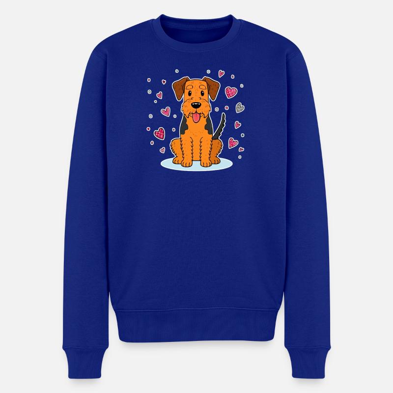 Airedale Terrier (bande dessinée) - Pull Premium bio Homme - bleu roi
