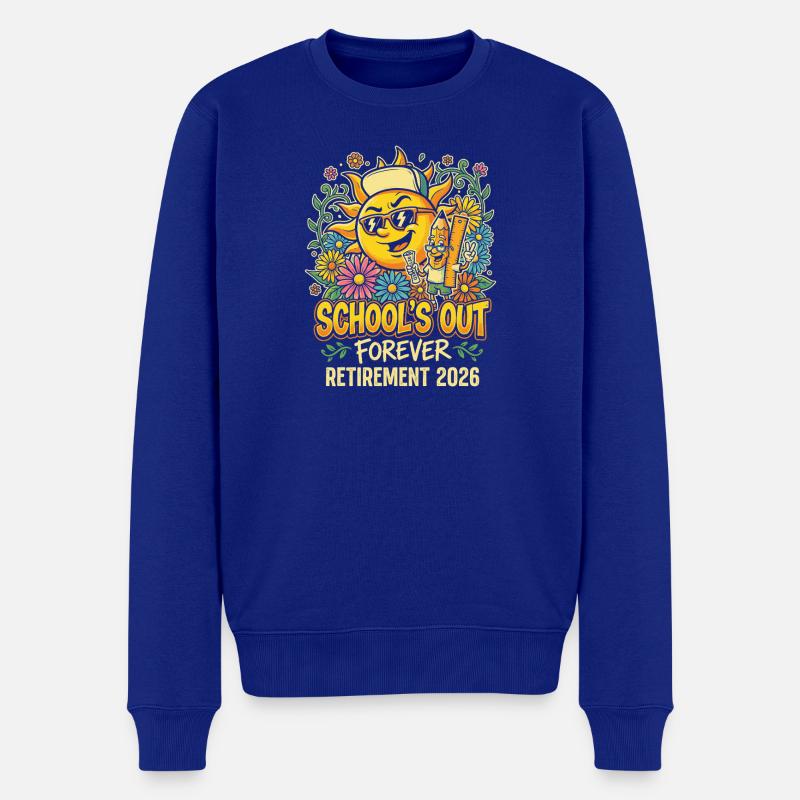 Sonnenjubel Schulschluss 2026 Ruhestand - Männer Premium Bio Pullover - Royalblau