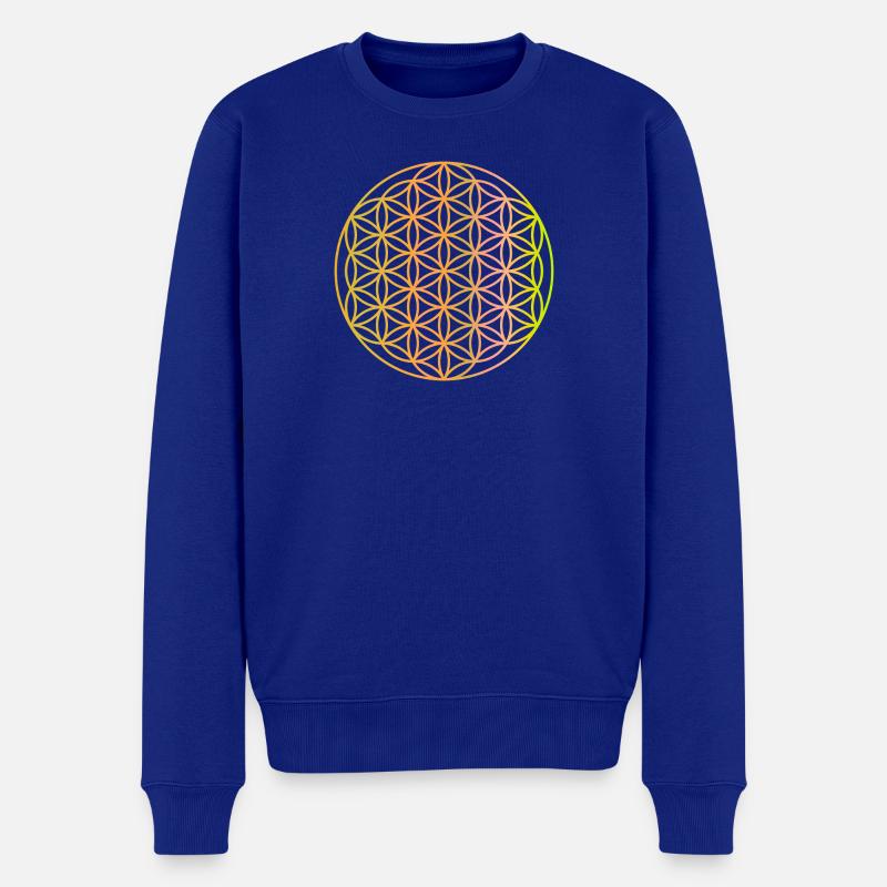 Blume des Lebens - Männer Premium Bio Pullover - Royalblau