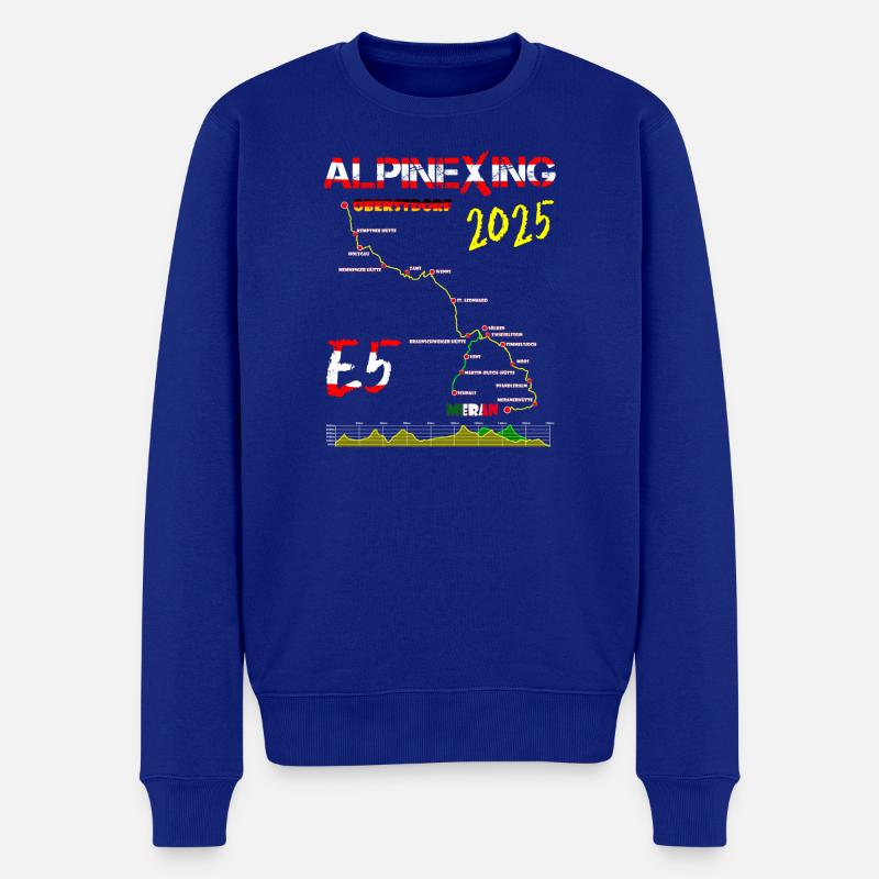 E5 Oberstdorf Meran 2025 - Männer Premium Bio Pullover - Royalblau