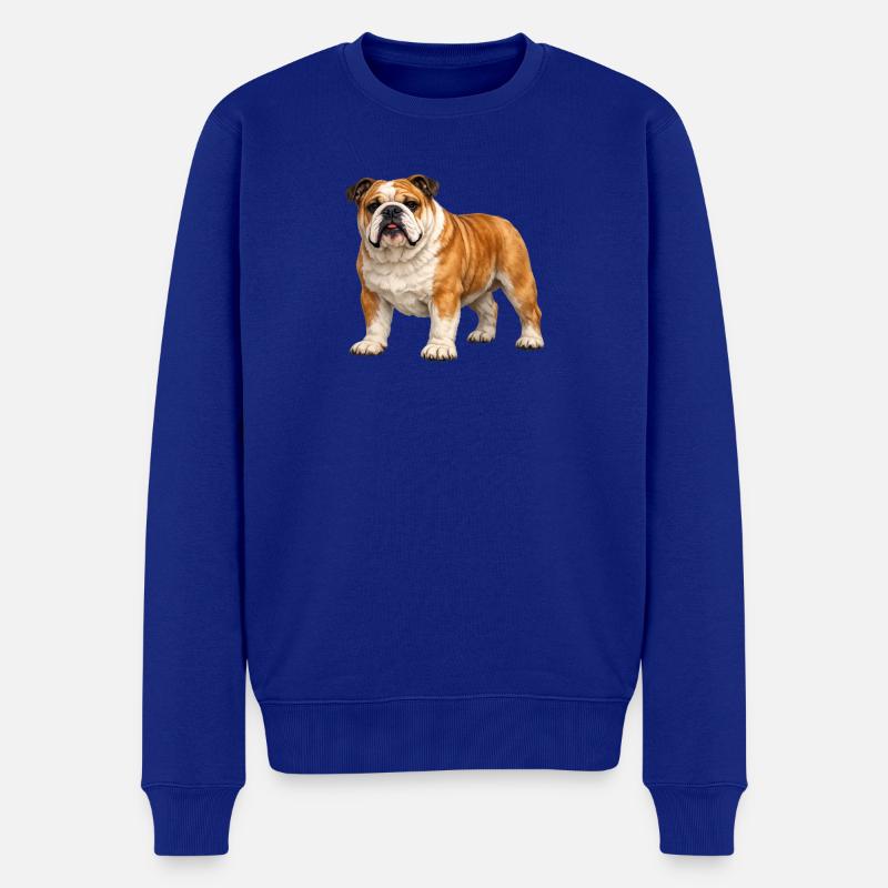 Bouledogue anglais - Pull Premium bio Homme - bleu roi