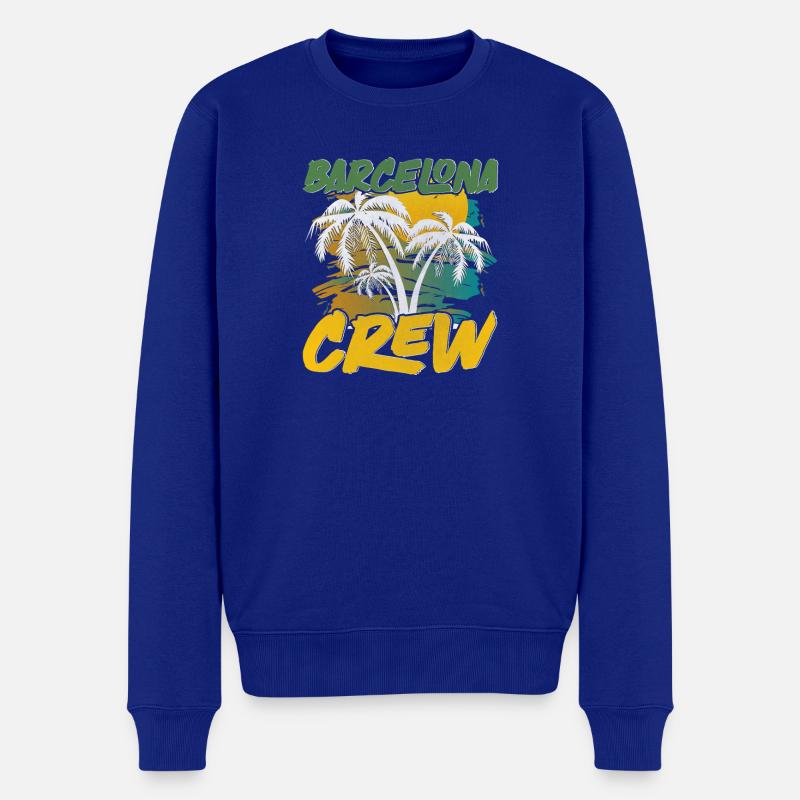 Barcelone Crew - Pull Premium bio Homme - bleu roi