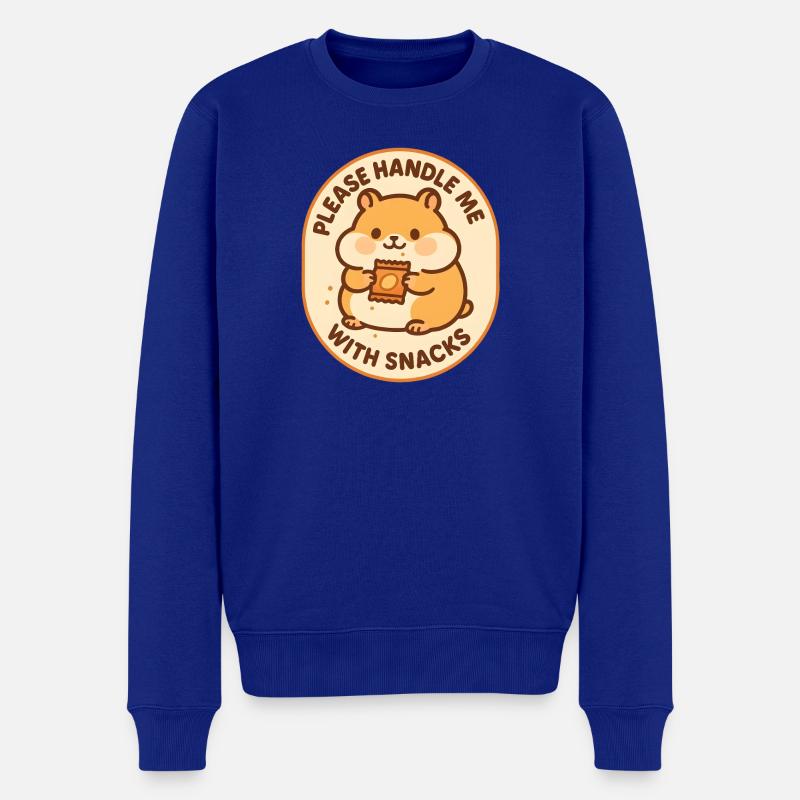 Mit Snacks behandeln | Hamster Humor - Männer Premium Bio Pullover - Royalblau