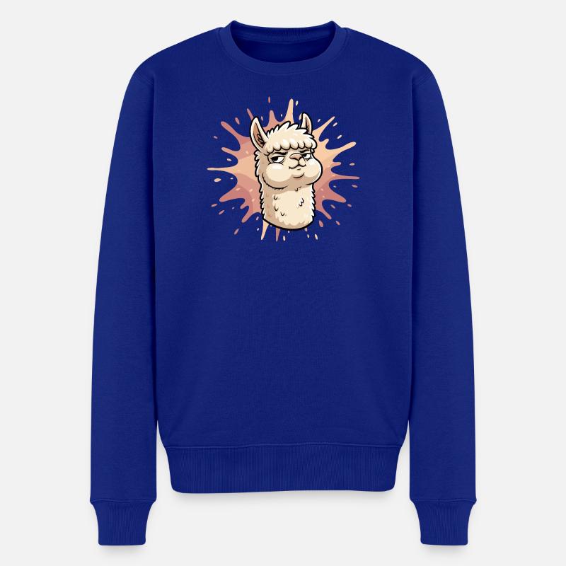 Éclaboussure de lama confiante - Pull Premium bio Homme - bleu roi