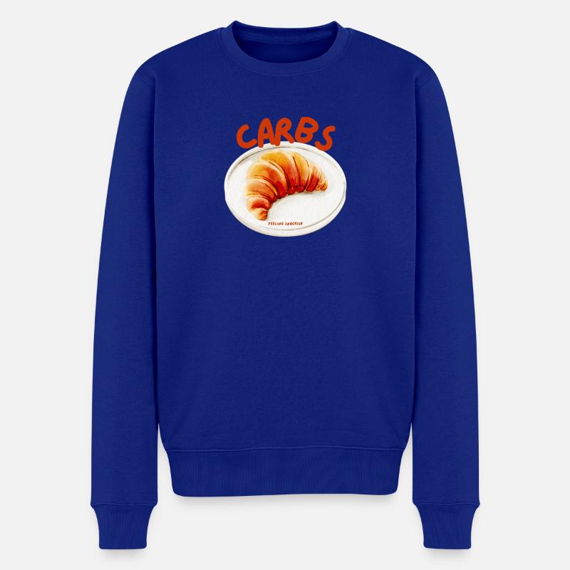 Carbs Croissant Snack  - Männer Premium Bio Pullover - Royalblau