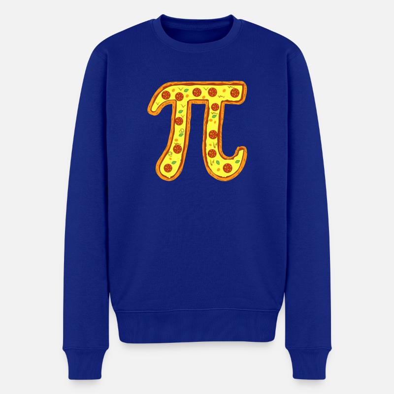 Emblème Pizza Pi, symbole Pepperoni - Pull Premium bio Homme - bleu roi
