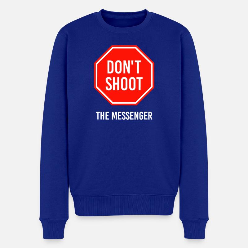 Ne tirez pas sur le messager - Pull Premium bio Homme - bleu roi