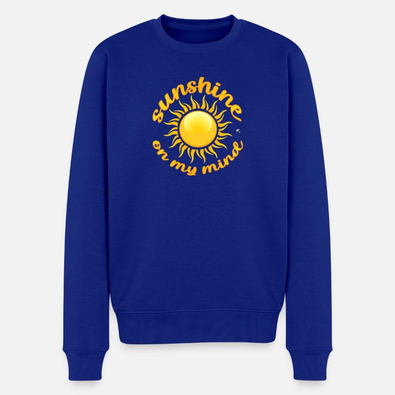 Goldene Sonne Abbildung mit Inschrift - Männer Premium Bio Pullover - Royalblau