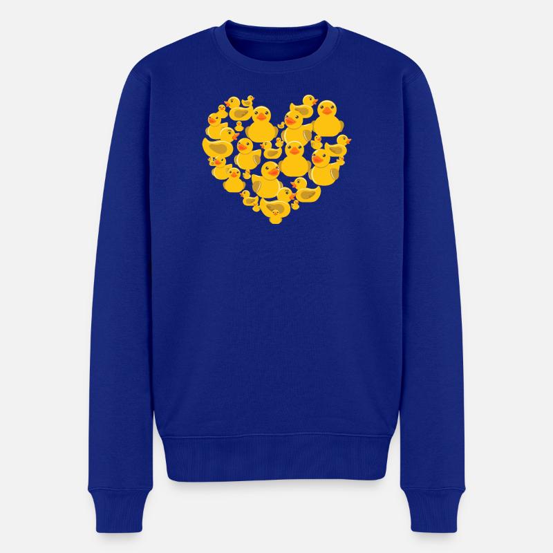 Cœur des canards en caoutchouc - Pull Premium bio Homme - bleu roi