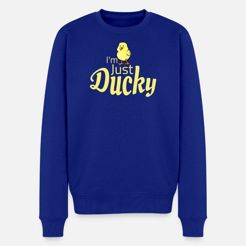 Just Ducky Fun Graphic Tee - Männer Premium Bio Pullover - Royalblau