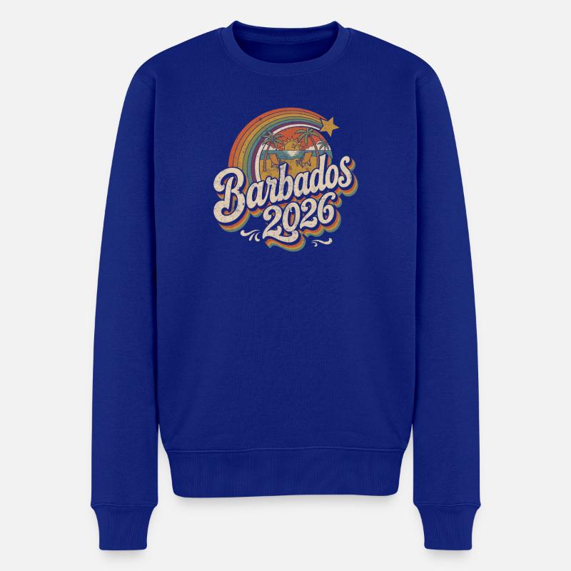 Barbados 2026 Strand Retro - Männer Premium Bio Pullover - Royalblau