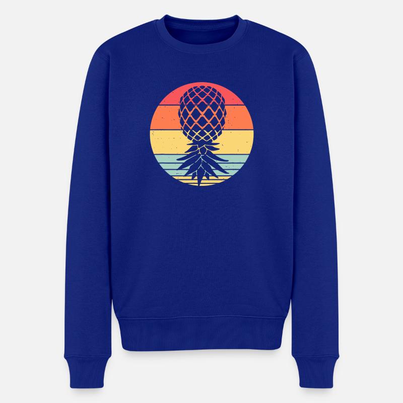 Sonnenuntergangs-Ananaskreis - Männer Premium Bio Pullover - Royalblau