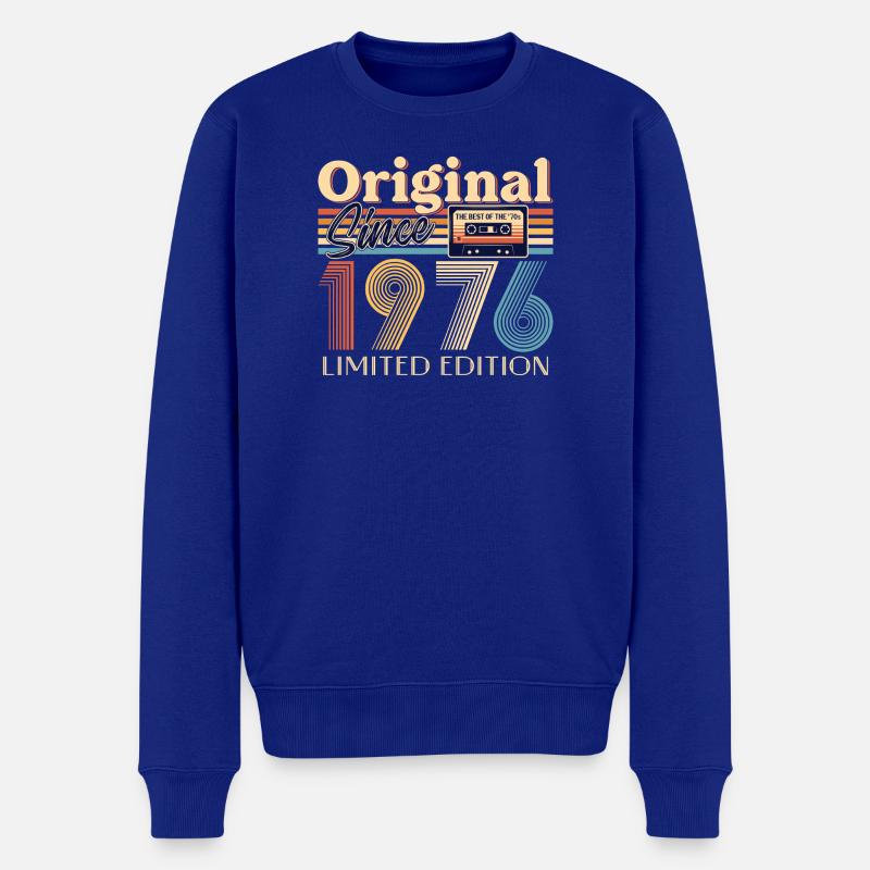 50e anniversaire, 50 ans - Pull Premium bio Homme - bleu roi