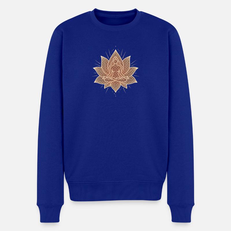 Zen-Lotus Meditationsblüte - Männer Premium Bio Pullover - Royalblau
