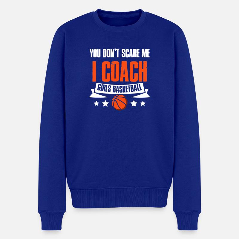 Ich trainiere den Mädchen-Basketball - Männer Premium Bio Pullover - Royalblau
