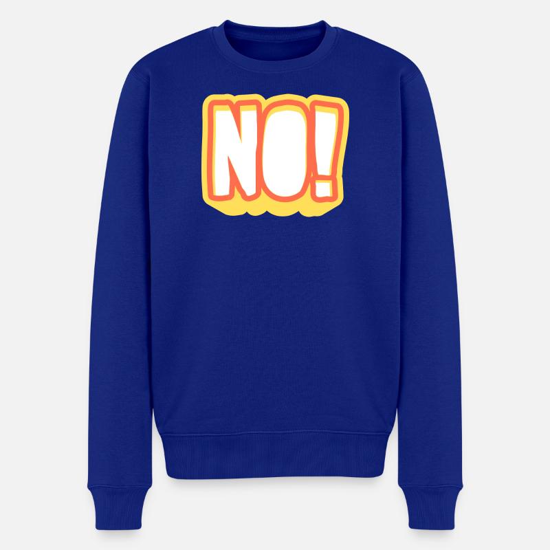NO! Leuchtendes Pop-Art Signal - Männer Premium Bio Pullover - Royalblau
