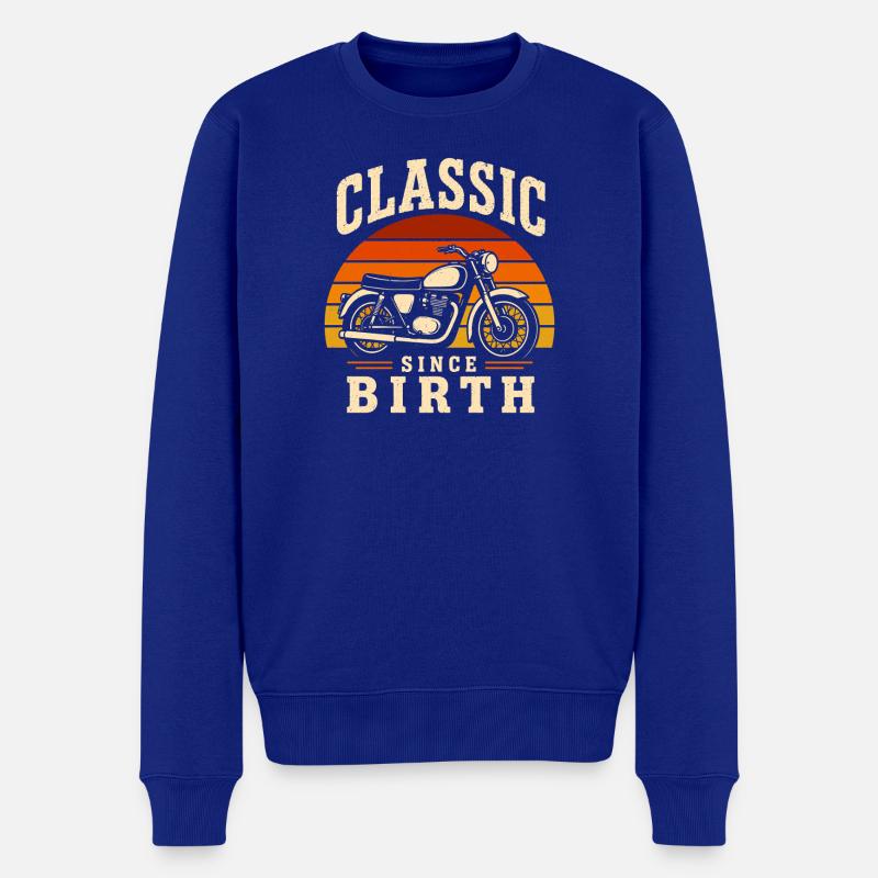 Klassik Seit Geburt Motorrad Design - Männer Premium Bio Pullover - Royalblau