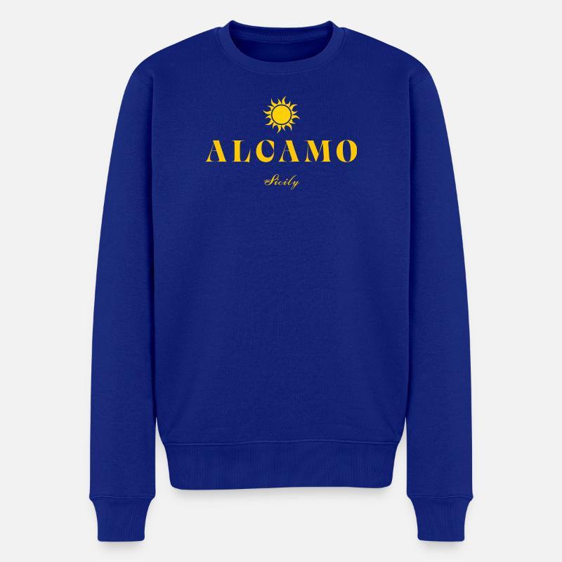 Alcamo Sizilien Sonnenlogo - Männer Premium Bio Pullover - Royalblau