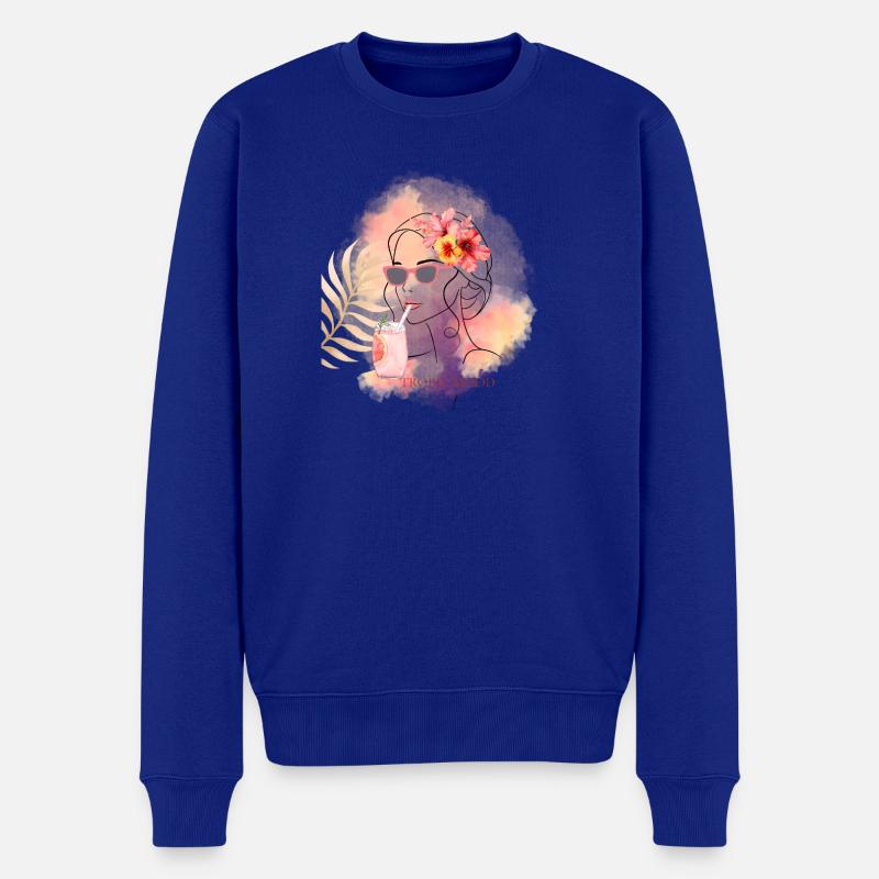 Tropic Mood Summer Design - Männer Premium Bio Pullover - Royalblau