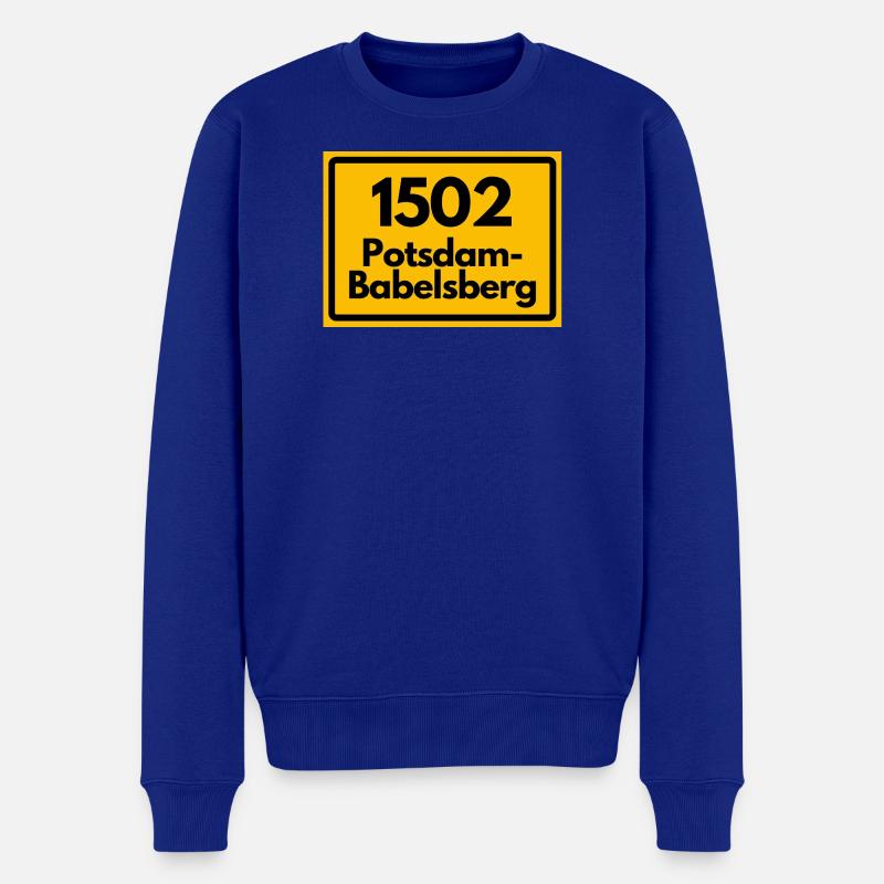 ALTE POSTLEITZAHL 1502 POTSDAM-BABELSBERG - Männer Premium Bio Pullover - Royalblau