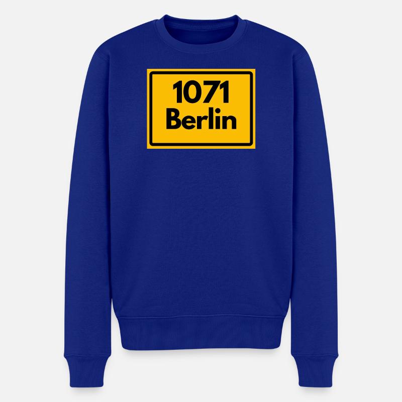 OLD POSTCODE 1071 BERLIN BERLIN OSTALGIE - Men's Premium Organic Jumper - royal blue