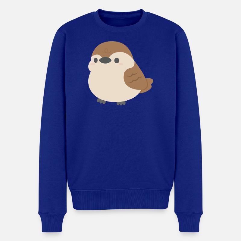 Rundlicher Spatz - Männer Premium Bio Pullover - Royalblau
