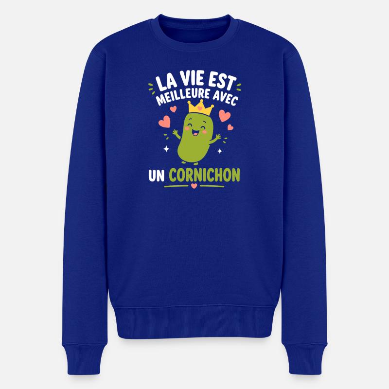 Cornichon - Pull Premium bio Homme - bleu roi
