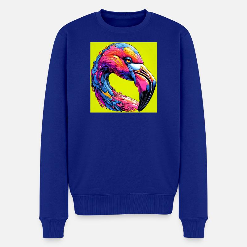 Flamingo - Männer Premium Bio Pullover - Royalblau