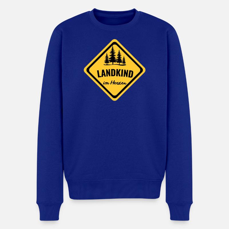 Landkind im Herzen - Männer Premium Bio Pullover - Royalblau
