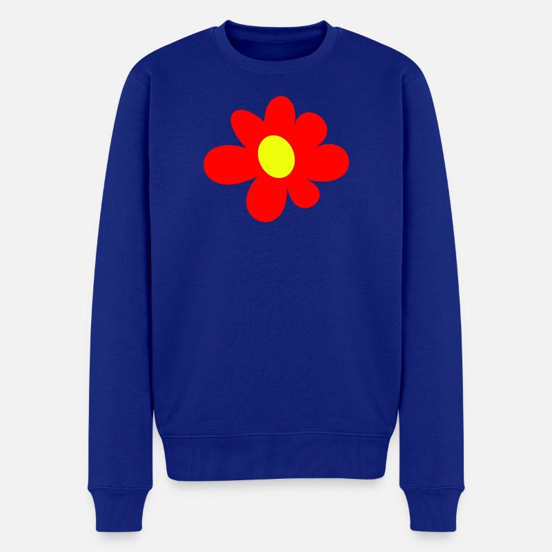 Blume - Männer Premium Bio Pullover - Royalblau