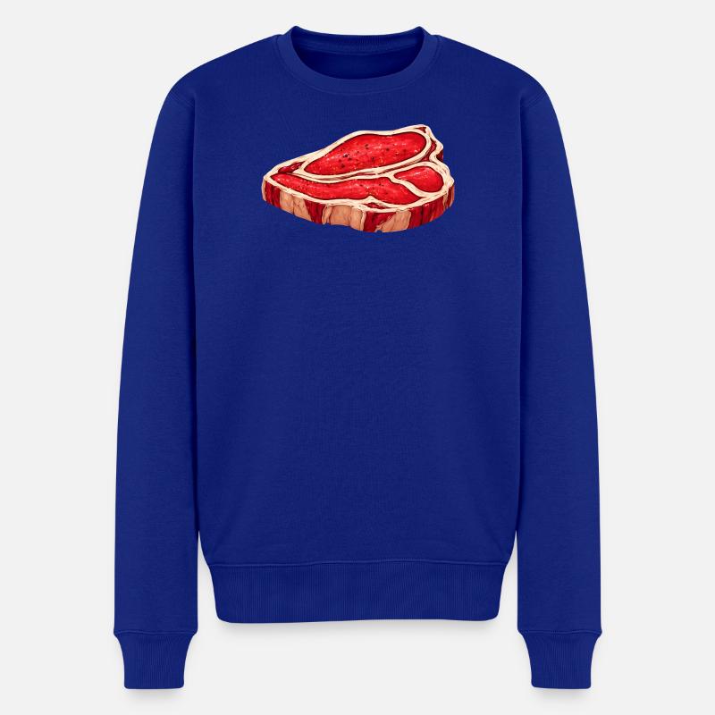 Illustration de steak juteux - Pull Premium bio Homme - bleu roi