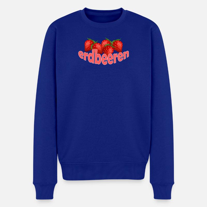 Fraises - Pull Premium bio Homme - bleu roi
