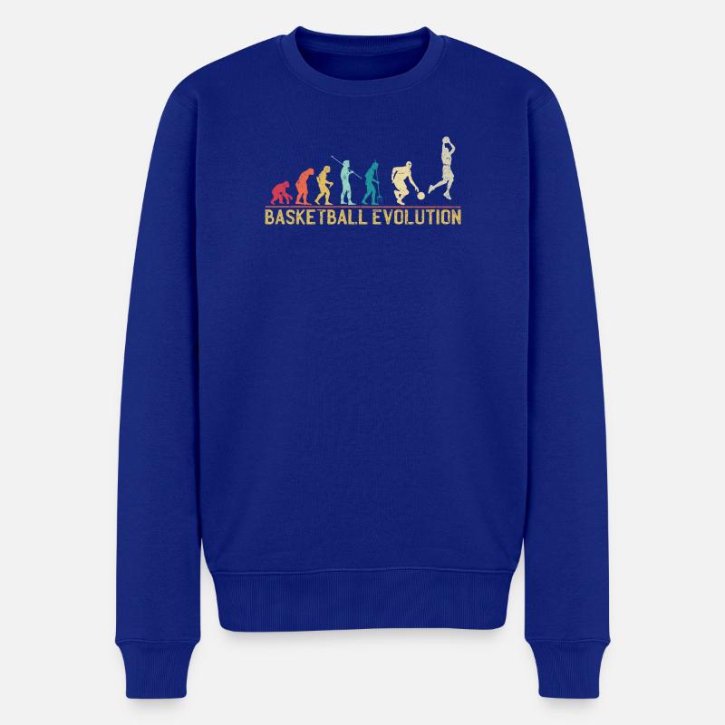 Basketball-Evolutions-Fortschrittsdesign - Männer Premium Bio Pullover - Royalblau