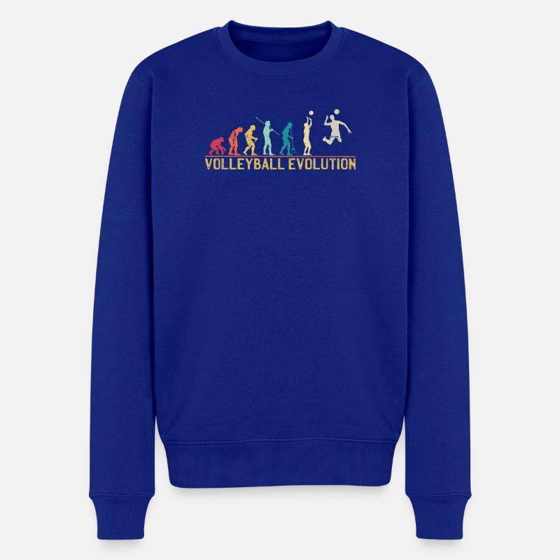 Volleyball Evolution Grafik T-Shirt - Männer Premium Bio Pullover - Royalblau