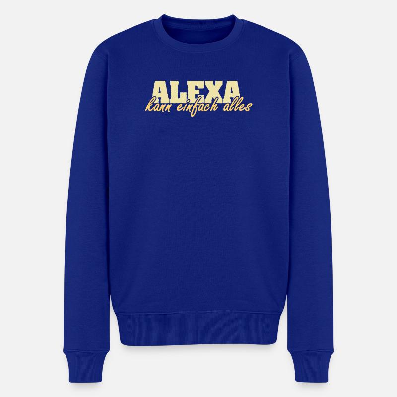 Frau Alexa - Männer Premium Bio Pullover - Royalblau
