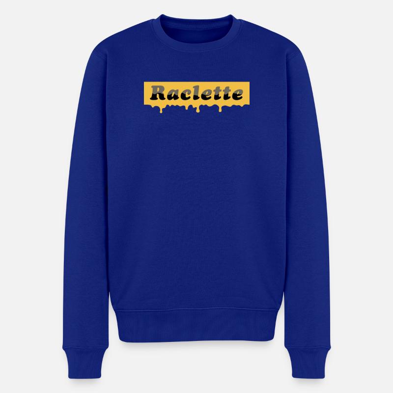 Raclette Schriftzug - smelted cheese - Männer Premium Bio Pullover - Royalblau