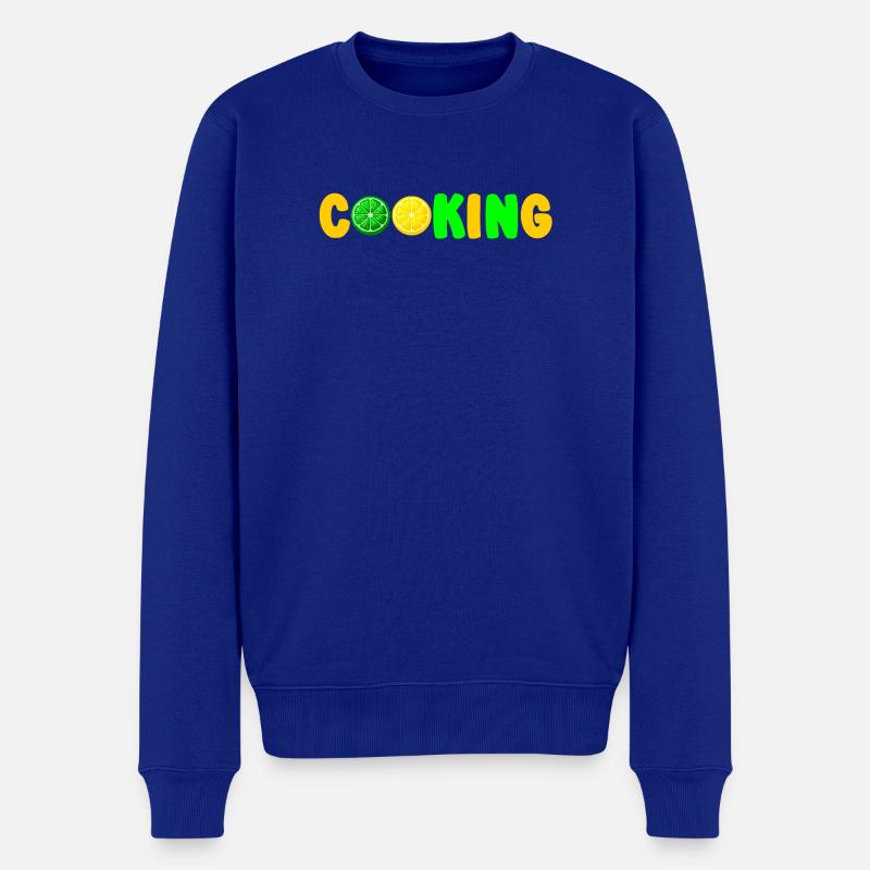Limetten-Limetten-Kochschürze - Männer Premium Bio Pullover - Royalblau