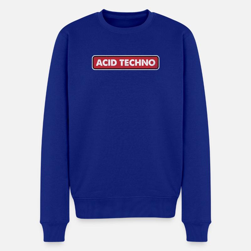 Acid Techno Neon Grid - Pull Premium bio Homme - bleu roi