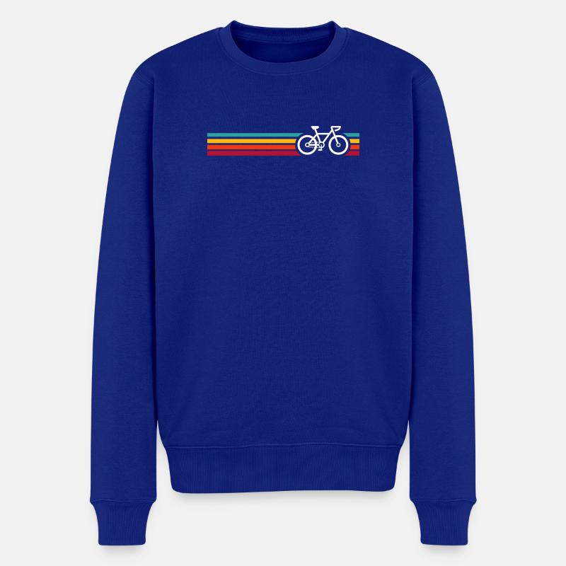 Vélo rayé arc-en-ciel - Pull Premium bio Homme - bleu roi