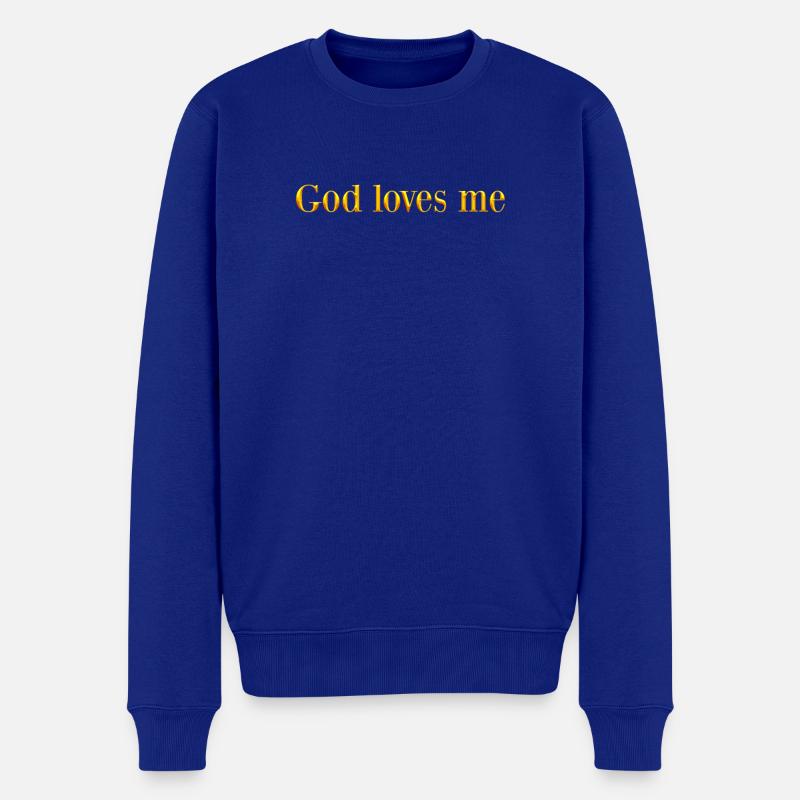 Gott liebt mich - Männer Premium Bio Pullover - Royalblau