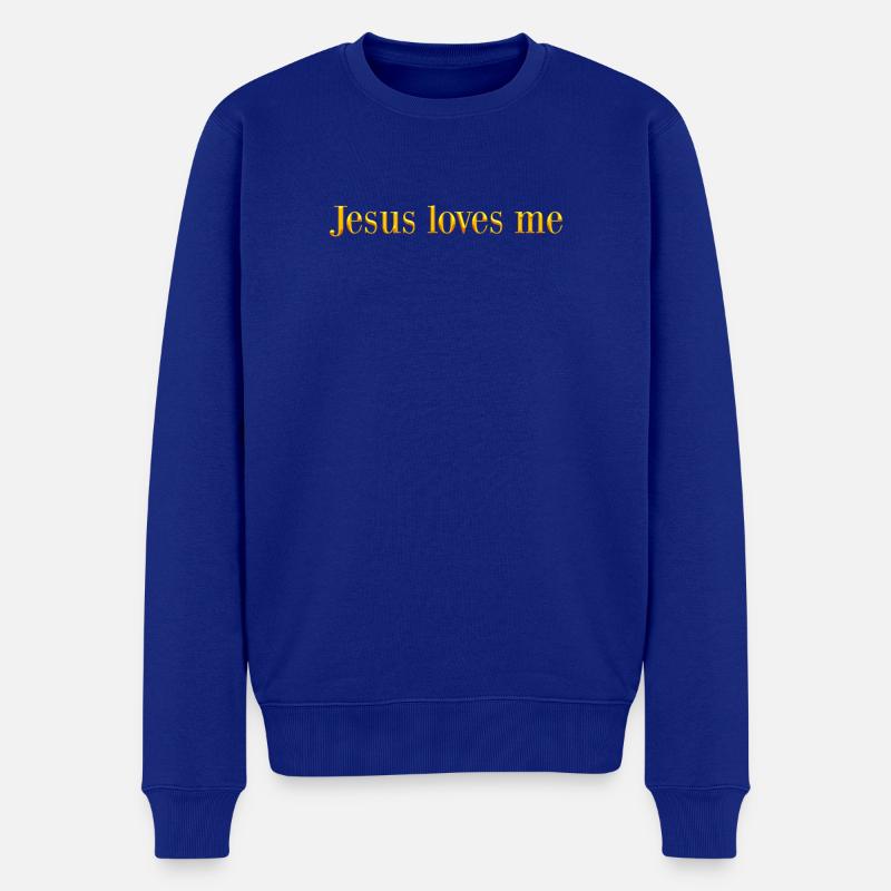 Jesus liebt mich - Männer Premium Bio Pullover - Royalblau