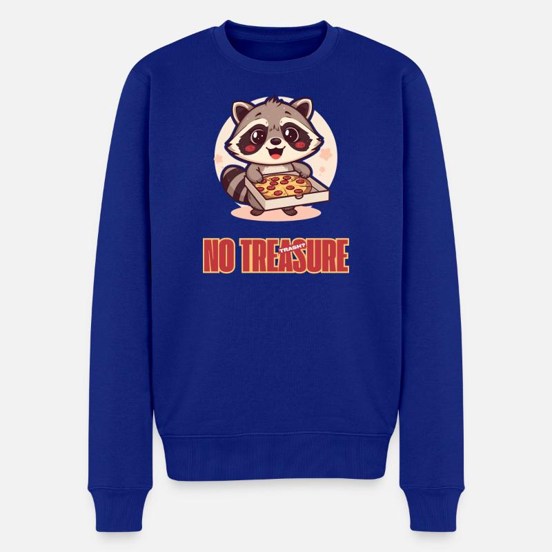 Waschbär mit Pizzaliebe - Trash? No, Treasure! - Männer Premium Bio Pullover - Royalblau