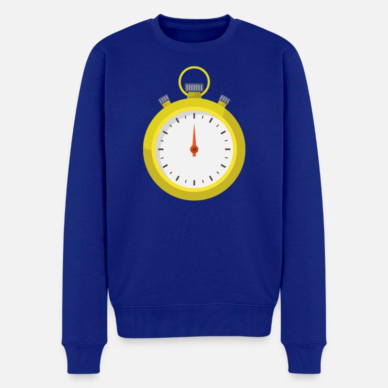 Stoppuhr - Männer Premium Bio Pullover - Royalblau